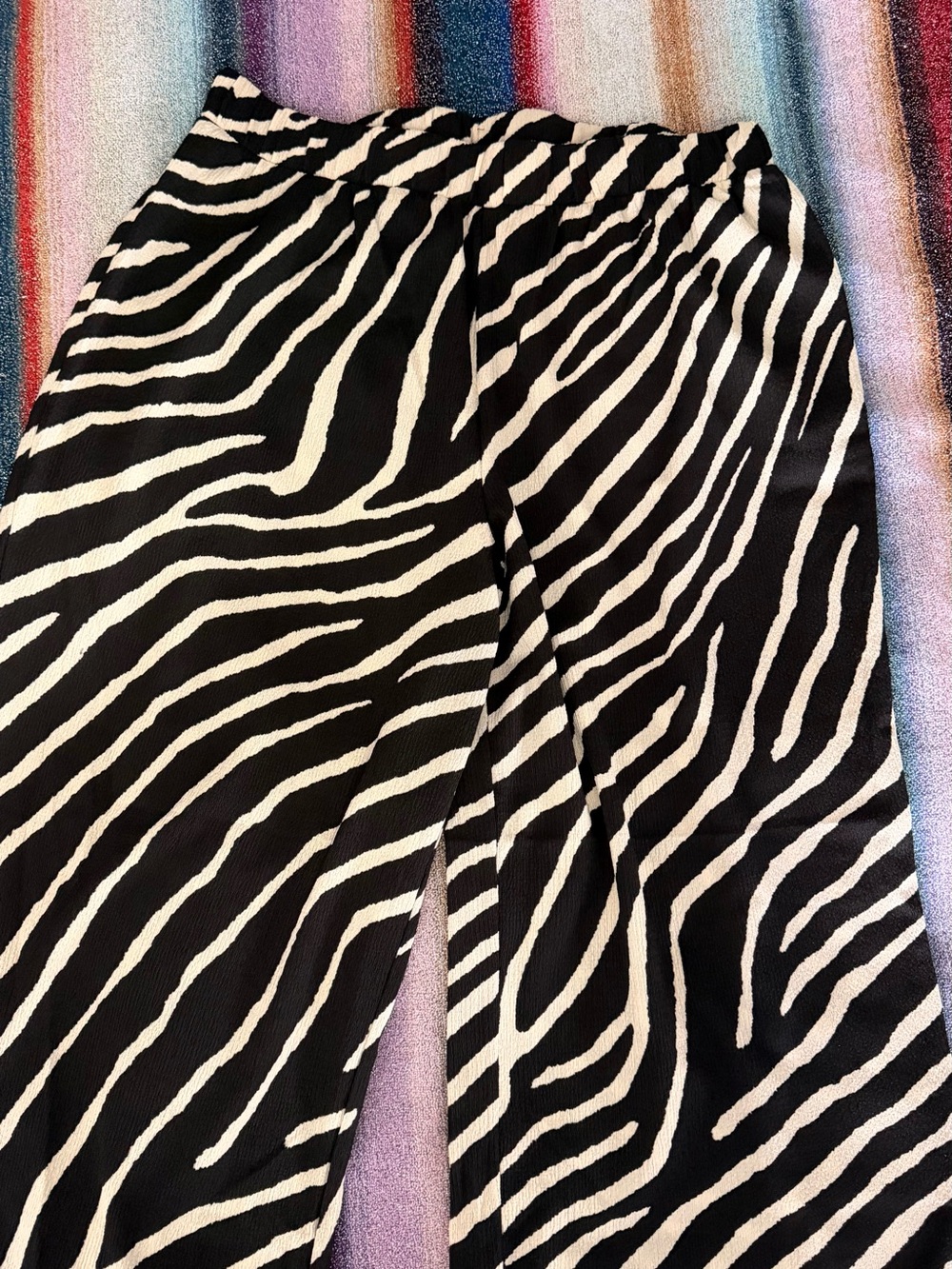 H&M Zebra Print Wide-Leg Pants